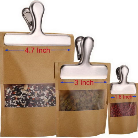 Stainless Steel Chip Clips Set Chip Bag Clips Heavy Duty Food Bag